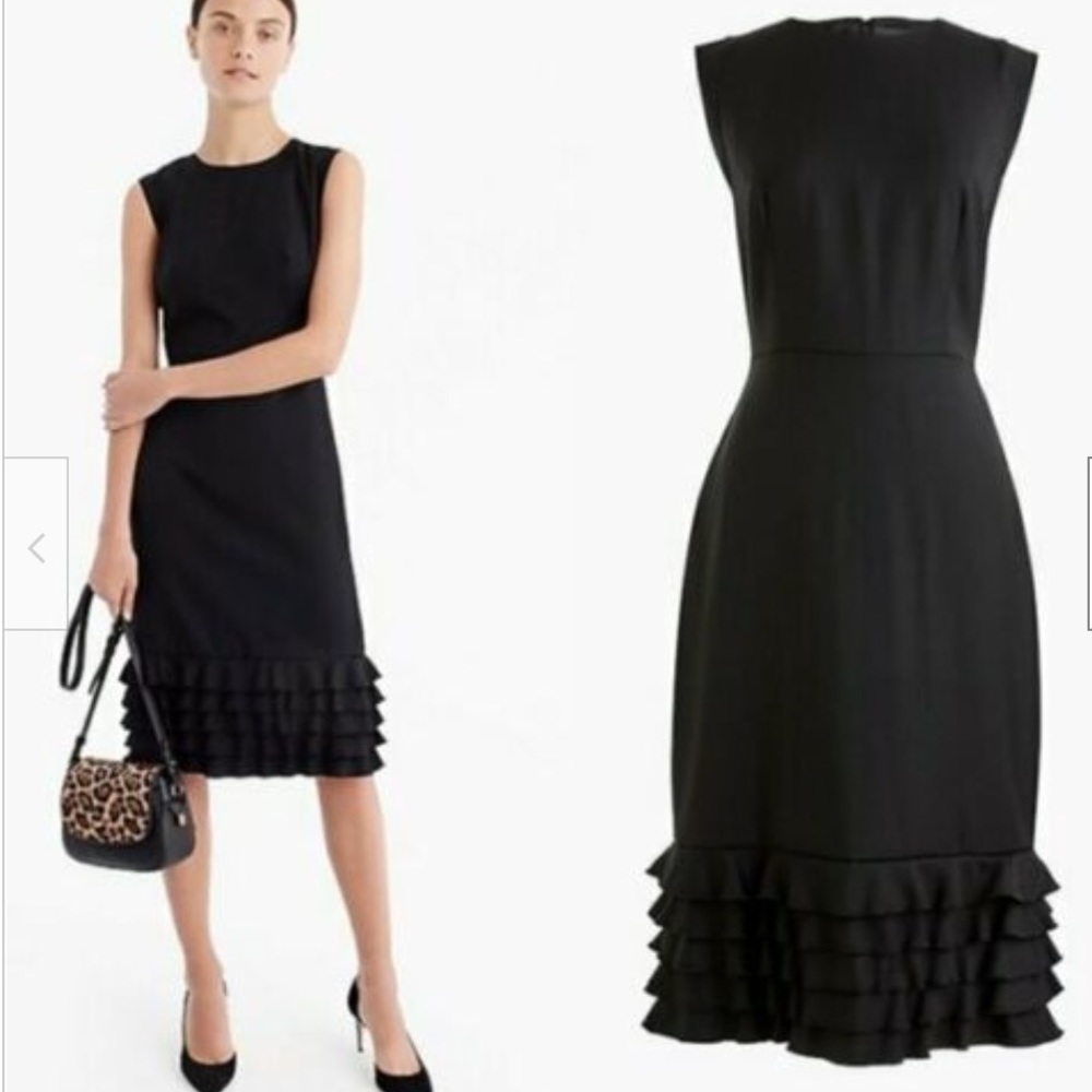 NWT J.Crew Ruffle Hem Sleeveless Sheath Dress P2
